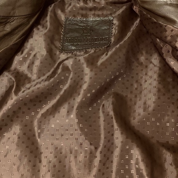 Dark brown zip leather jacket size sm - Picture 5 of 8